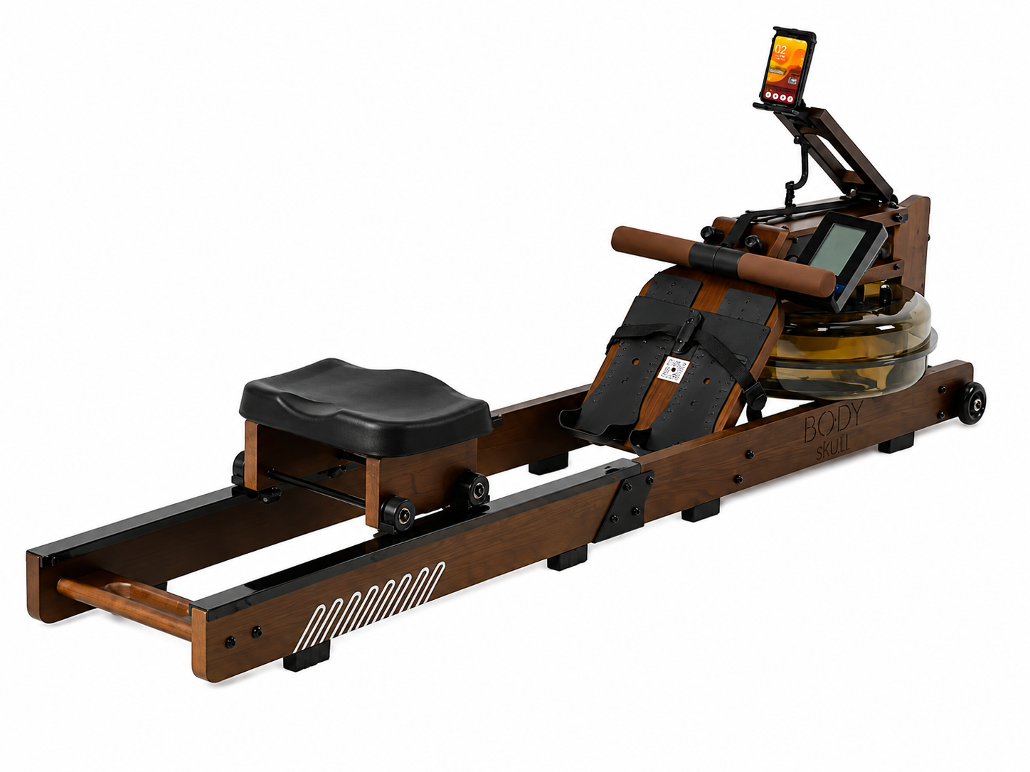 Remo de agua Body Skull Water Rower de madera para gimnasio en casa