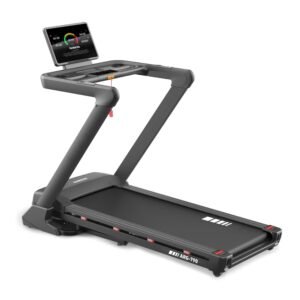 Cinta para correr Randers ARG-790 con diseño moderno, amplia superficie de carrera, pantalla digital, apoyabrazos y consola con soporte para celular o tablet.